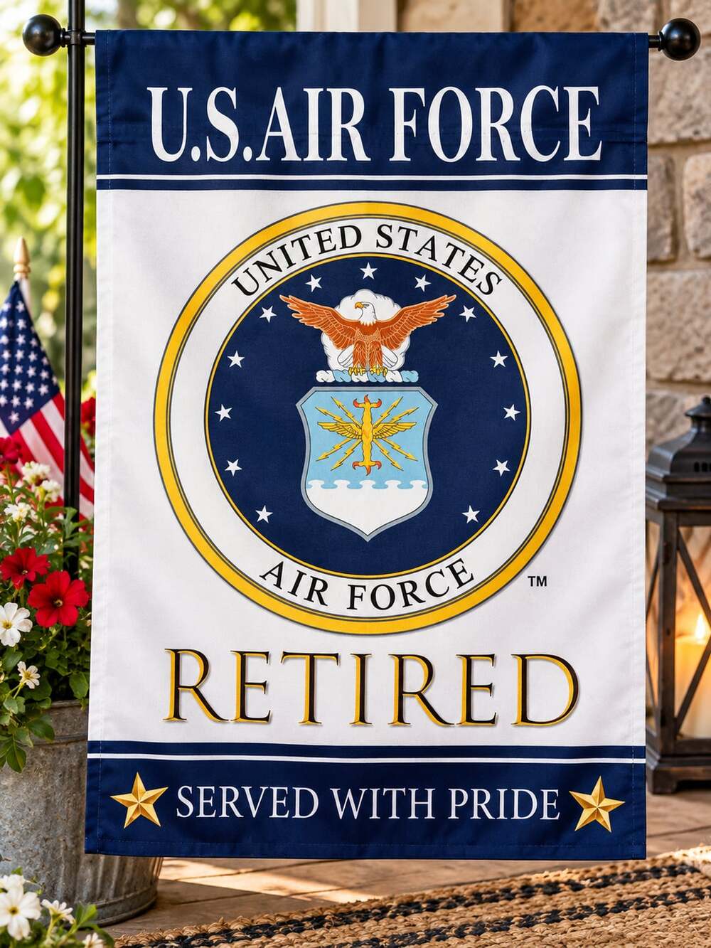 Breeze Decor US Air Force Retired House Flag Size 28 x 40 in. Polyester